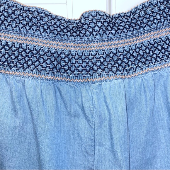 Anthropologie | Aloha Tie-Front Shorts Chambray Paper Bag Waist Medium - Picture 6 of 15